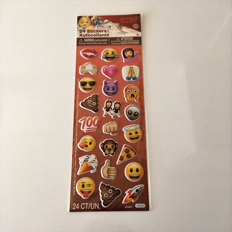 24 stickers autocollants emoji