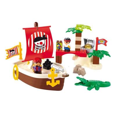 Blocs construction enfant theme chaloupe de pirate abick ecoiffier