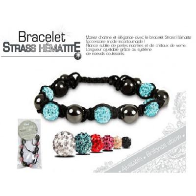 Bracelet strass hématite brillance ultime