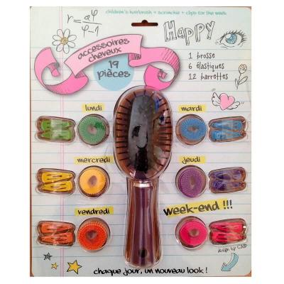 Brosse à cheveux enfant et 18 accessoires pour les cheveux