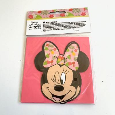 Cartes d'invitation Minnie tropical Disney par lot de 6