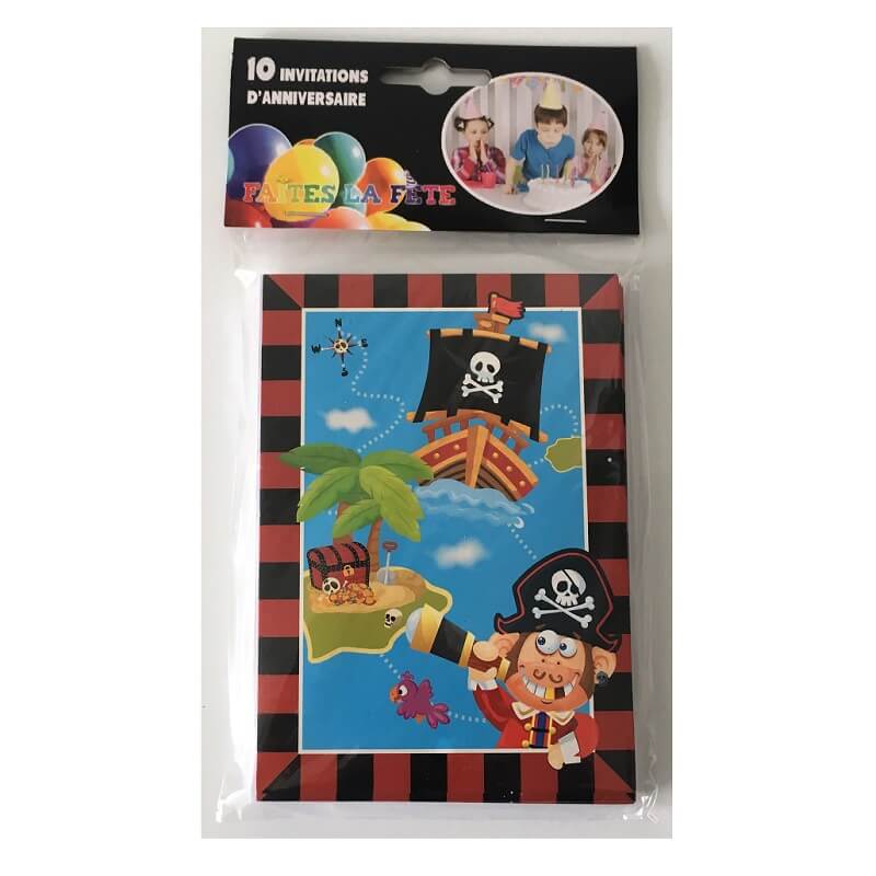 Cartes pirates invitation anniversaire enfant