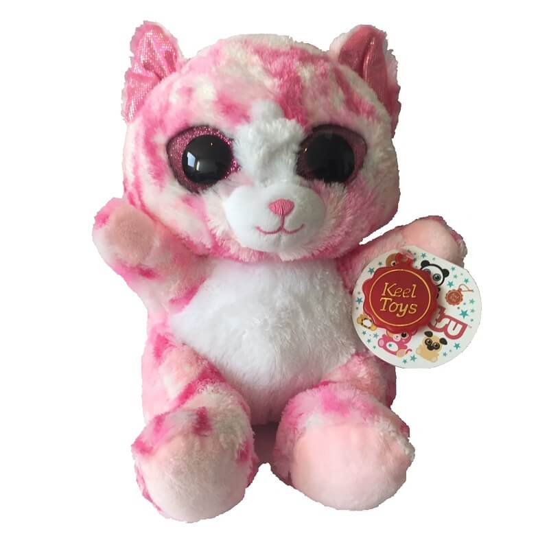 Chat en peluche fashion aux gros yeux 20 cm Keel Toys