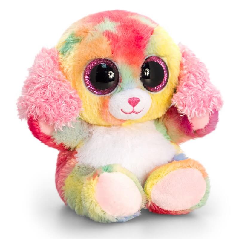 Peluche chien aux gros yeux multi-couleurs Animotsu