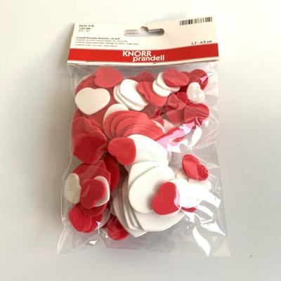 120 coeurs rouges et blancs Créasoft pour le scrapbooking