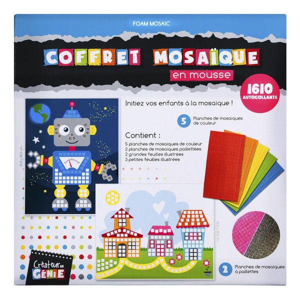 Coffret de création de mosaïques en mousse pour enfant