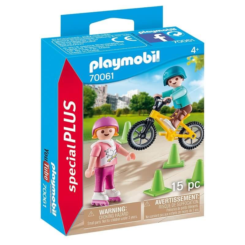 Enfants à vélo et sur les rollers Playmobil