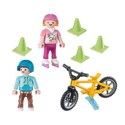 Enfants velo et rollers playmobil