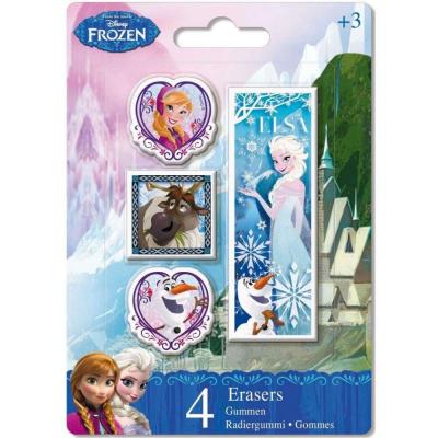 Lot de 4 gommes La reine des neiges Disney