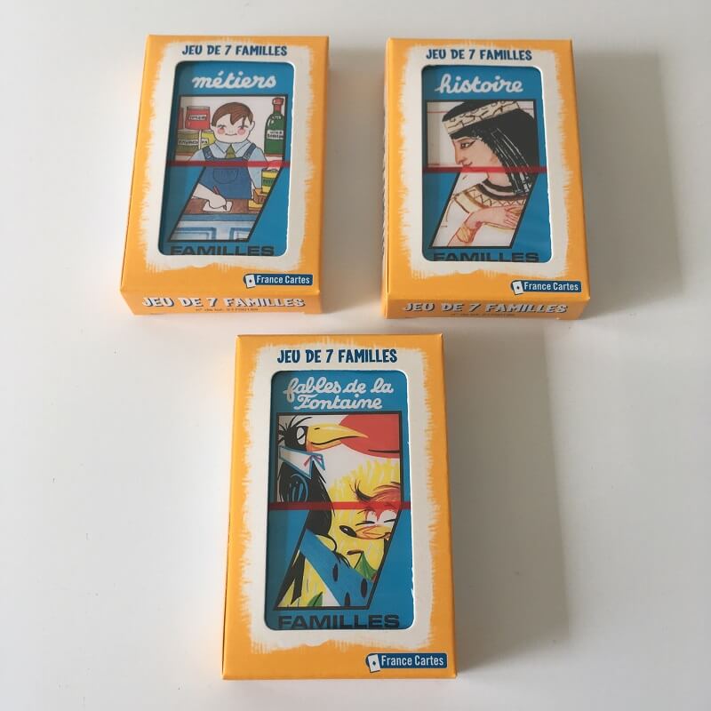 Lot de 3 jeux de 7 familles enfant France cartes