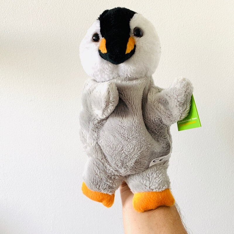 Marionnette pingouin peluche enfant