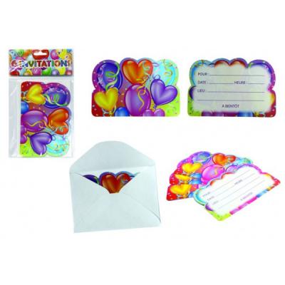 Sachet de 6 cartes doubles d'invitation d'anniversaire enfant/ado et 6  enveloppes - Carte de vœux - Achat & prix