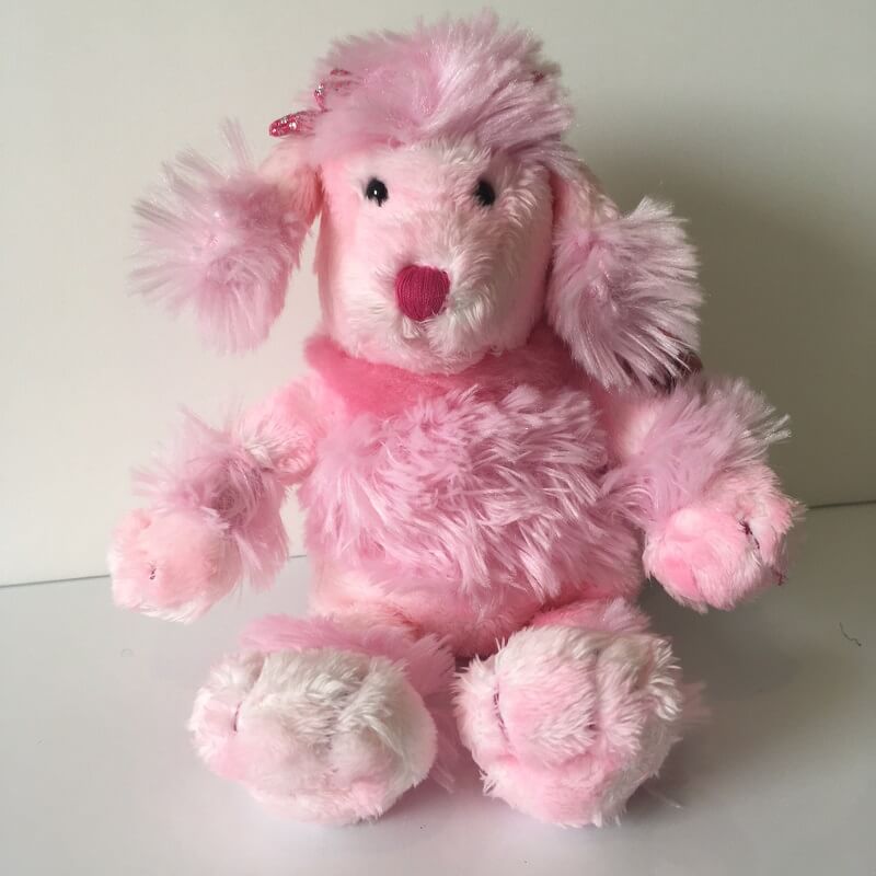 peluche chien rose