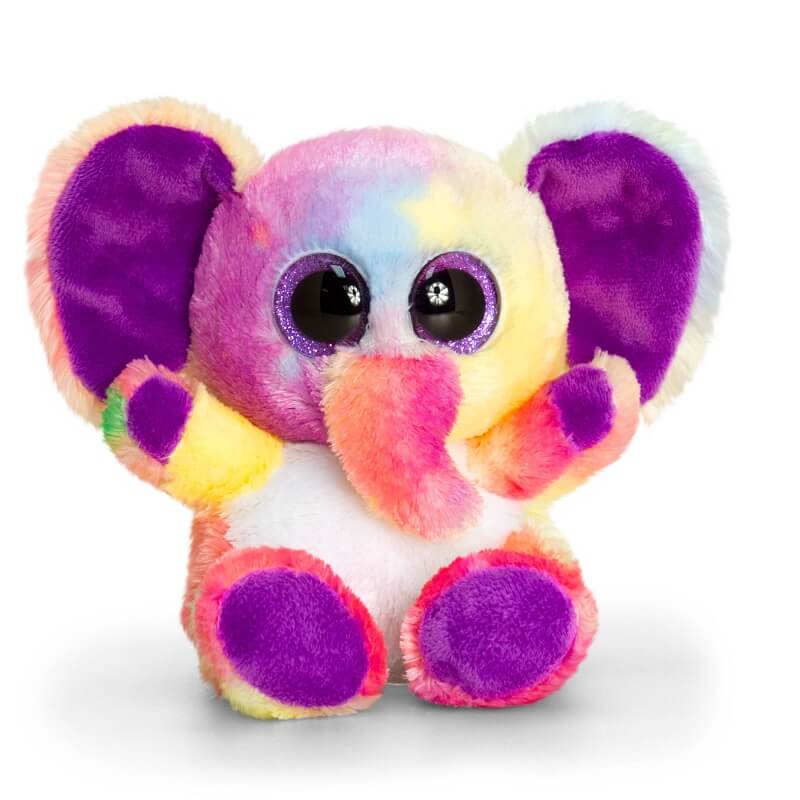 Grande Peluche Elephant 47 Cm Gris Rose Gros Yeux