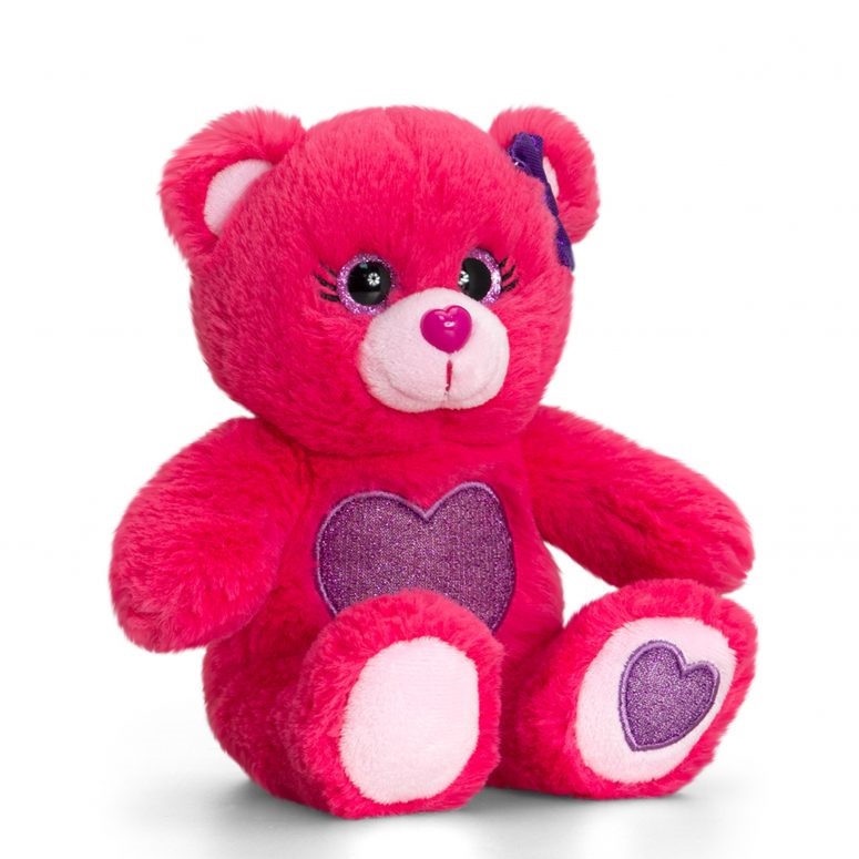 Peluche ours rose fonce keel toys