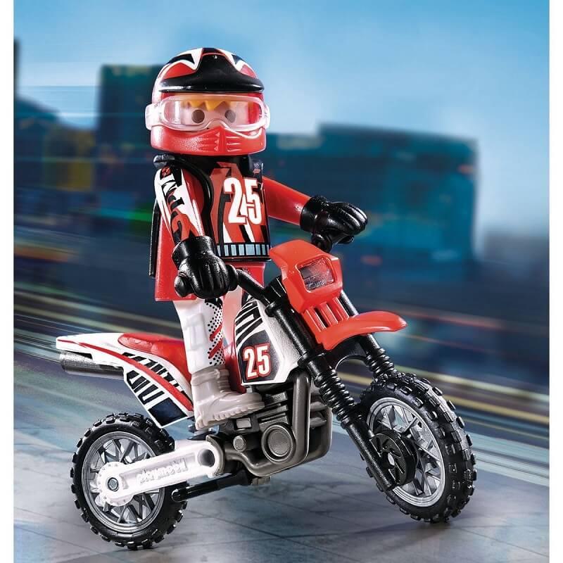 Playmobil Pilote Avec Moto