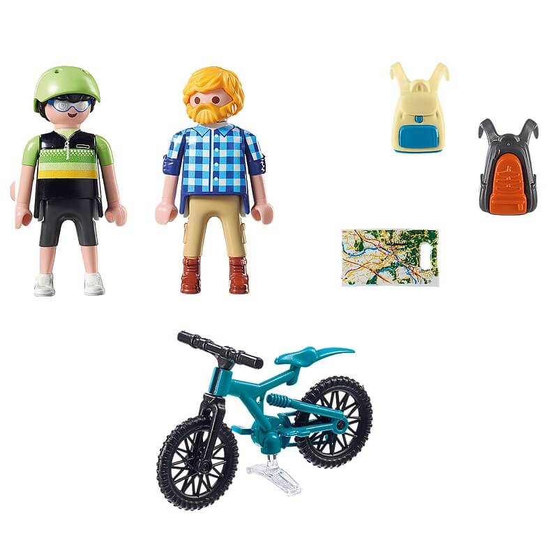 Playmobil randonneur et cycliste