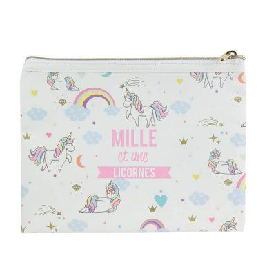 Pochette licorne zippée