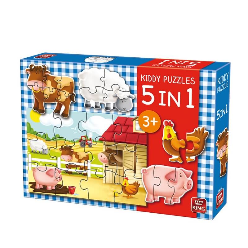 Puzzle pour bébé de 2 ans chat poule vache animaux