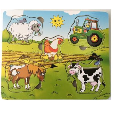 Puzzle les animaux de la ferme en bois