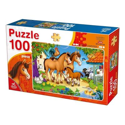 Puzzle chevaux et autres aminaux de la ferme 100 pieces