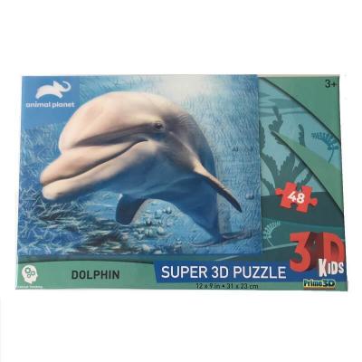 Puzzle dauphin image 3d 48 pieces pour enfant