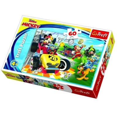 Puzzle Mickey en compétition automobile de 60 pièces