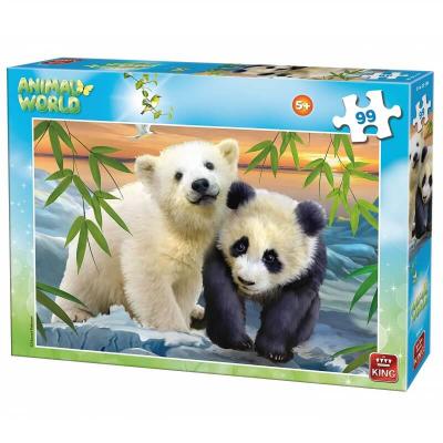 Puzzle panda et ours blanc de 99 pièces