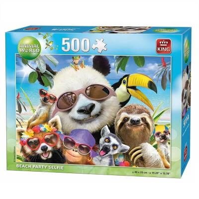 Puzzle Selfie des animaux à la plage de 500 pièces