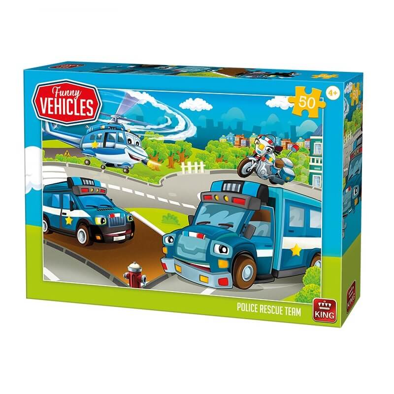 Puzzle vehicules de police 50 pieces