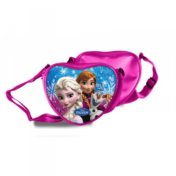 Sac bandouliere coeur la reine des neiges rose enfant