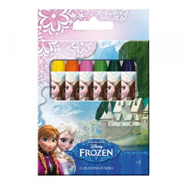 Set 8 crayons de couleur cire la reine des neiges