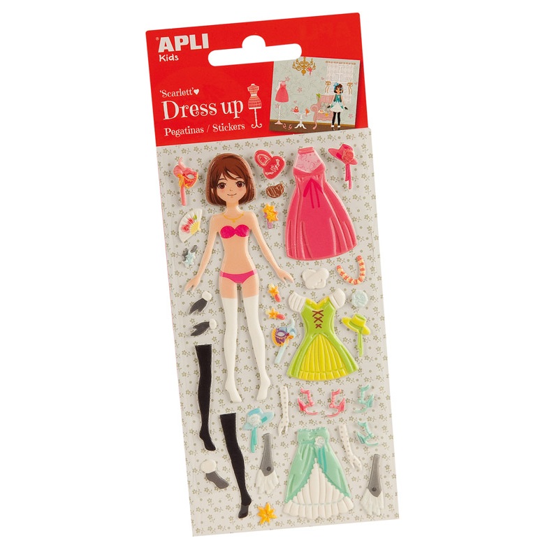 Stickers fille et habits dress up scarlett