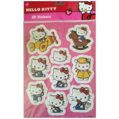 Set de 9 Stickers Hello Kitty en 3D