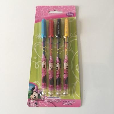 Pack de 4 stylos gel Minnie sous licence Disney