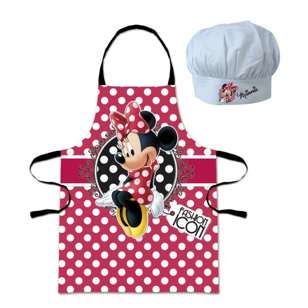 Tablier et toque petite chef minnie